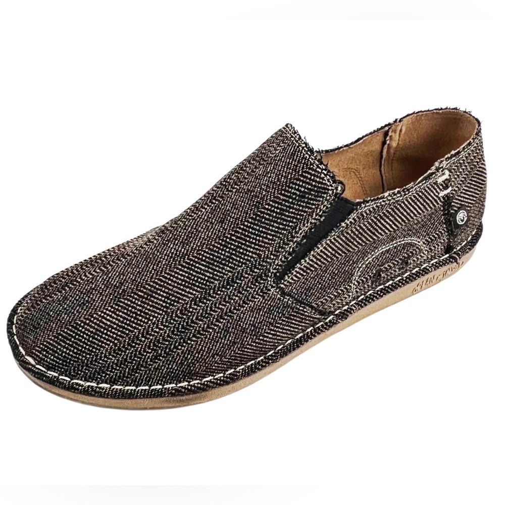 Ocean Minded Mens Black/Tan Tweed Slip On Beach Flats Size 13